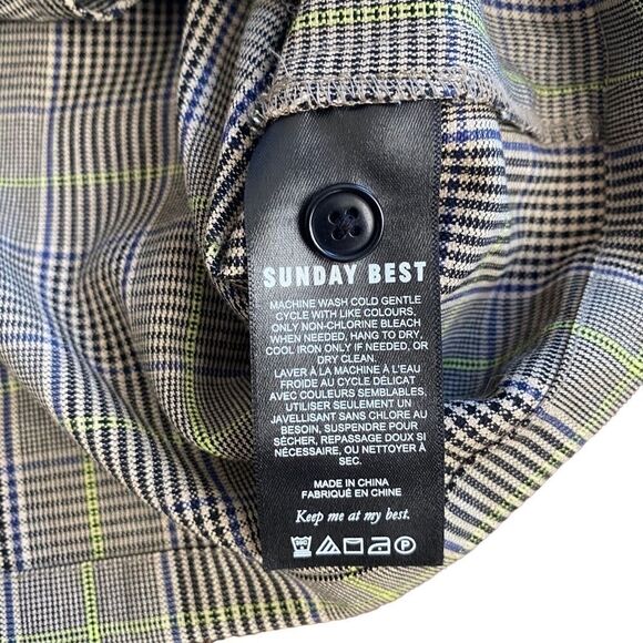 Sunday Best Aritzia Blazer Cropped Short Sleeve Plaid Medium - Picture 5 of 5